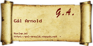Gál Arnold névjegykártya